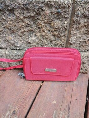Baggallini Apple Red Zip Wristlet Wallet with Front Pocket RFID